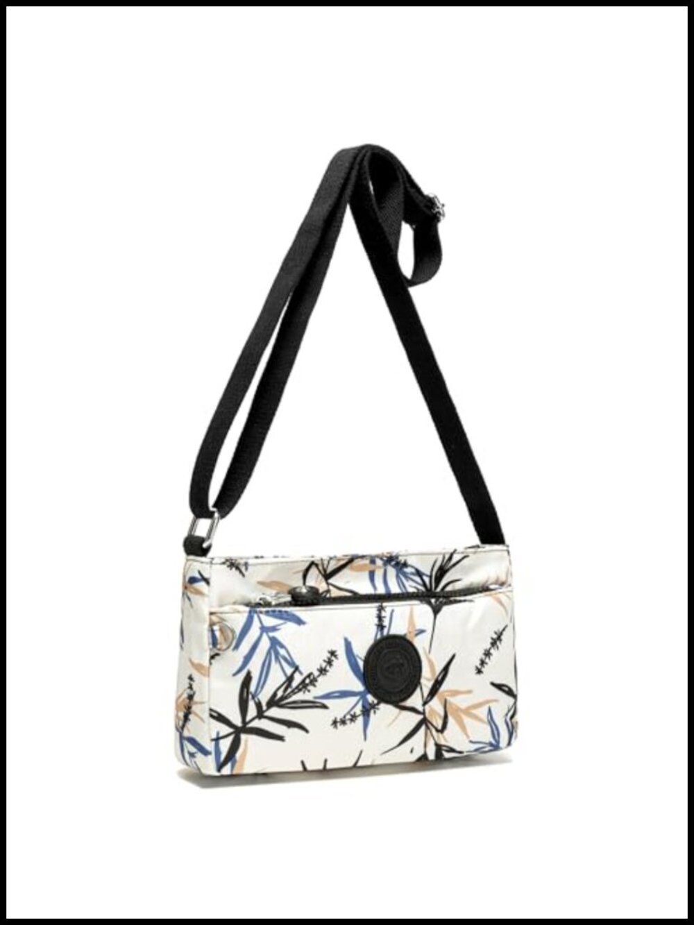 Small Nylon Crossbody Bag Floral Pattern Adjustable Strap Women's Daily Purse